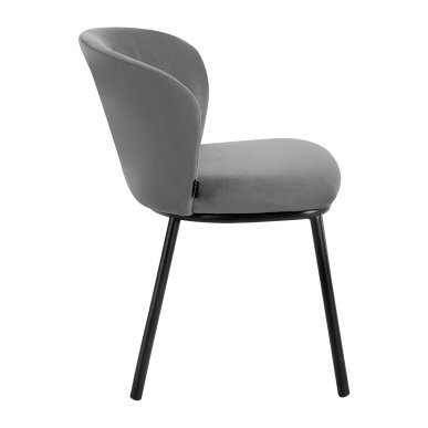 Comfortabele stoel 4Rico Linea grijs met velours bekleding voor salon, receptie, wachtruimte, kantoor of interieur