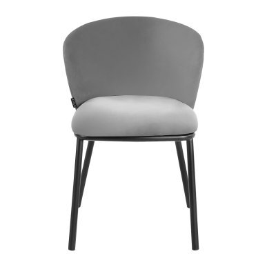 Comfortabele stoel 4Rico Linea grijs met velours bekleding voor salon, receptie, wachtruimte, kantoor of interieur