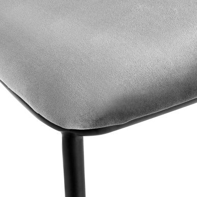 Comfortabele stoel 4Rico Linea grijs met velours bekleding voor salon, receptie, wachtruimte, kantoor of interieur