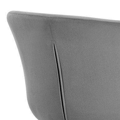 Comfortabele stoel 4Rico Linea grijs met velours bekleding voor salon, receptie, wachtruimte, kantoor of interieur