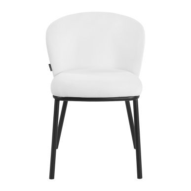 Professionele stoel 4Rico Linea wit met velours bekleding en zwarte poten voor beautysalon, receptie, kantoor en interieur