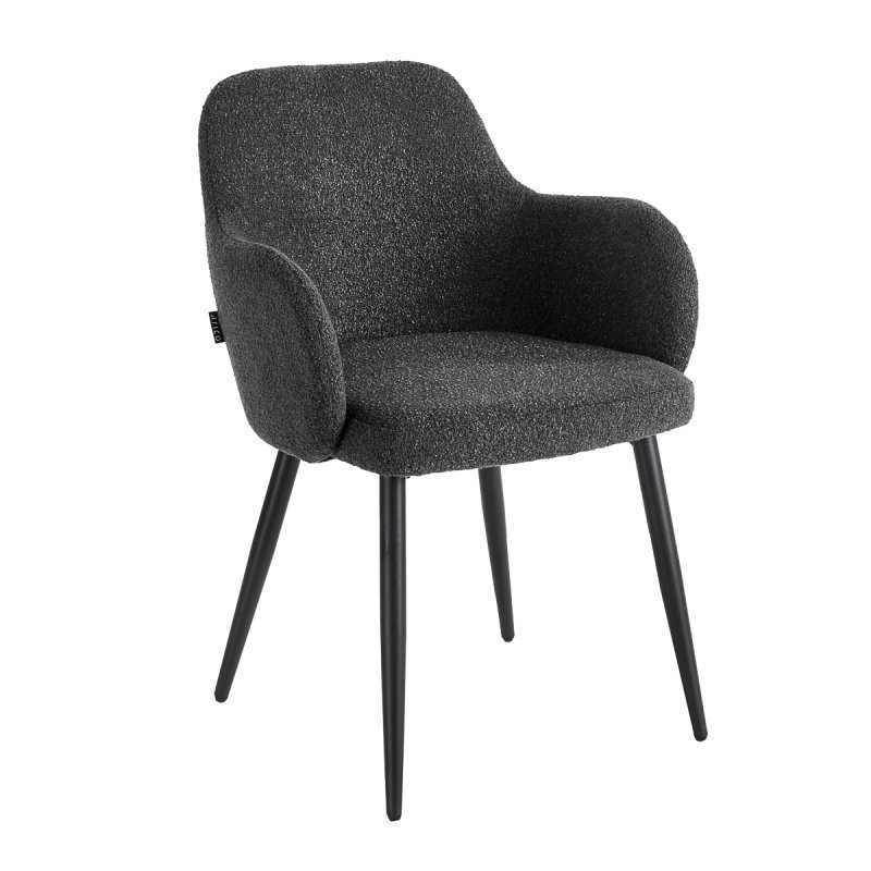 Zwarte stoel 4Rico Intra met zachte sherpa bekleding voor comfortabel zitten in kapsalon, receptie, kantoor en thuis Zwarte stoel 4Rico Intra met zachte sherpa bekleding voor comfortabel zitten in kapsalon, receptie, kantoor en thuis