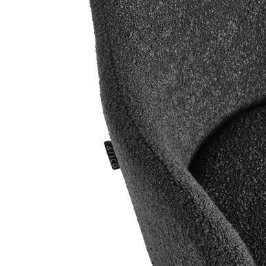 Zwarte stoel 4Rico Intra met zachte sherpa bekleding voor comfortabel zitten in kapsalon, receptie, kantoor en thuis