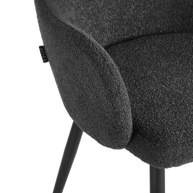 Zwarte stoel 4Rico Intra met zachte sherpa bekleding voor comfortabel zitten in kapsalon, receptie, kantoor en thuis