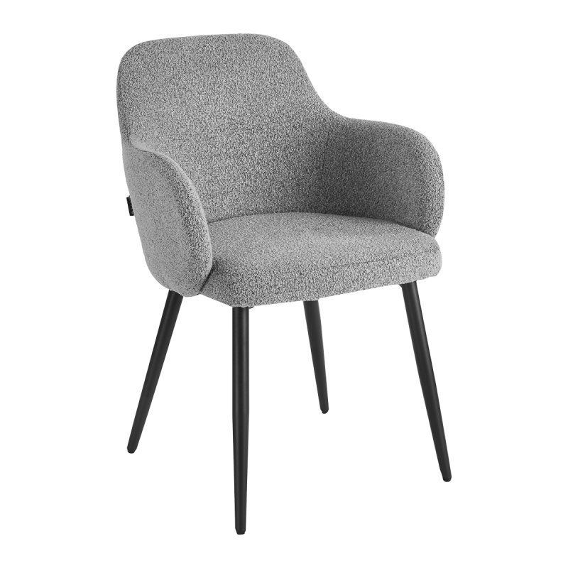 Professionele stoel 4Rico Intra in grijstinten met zachte sherpa bekleding voor salon, receptie, wachtkamer en kantoor