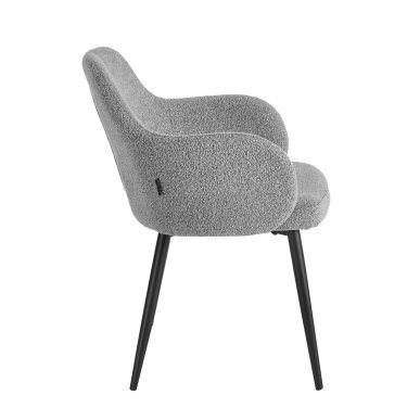 Professionele stoel 4Rico Intra in grijstinten met zachte sherpa bekleding voor salon, receptie, wachtkamer en kantoor