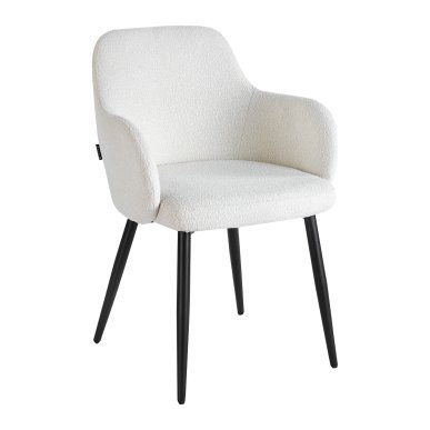 Comfortabele stoel 4Rico Intra wit met sherpa bekleding voor kapsalon, receptie, wachtruimte, kantoor of interieur