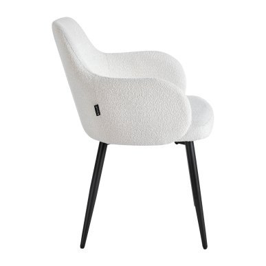 Comfortabele stoel 4Rico Intra wit met sherpa bekleding voor kapsalon, receptie, wachtruimte, kantoor of interieur