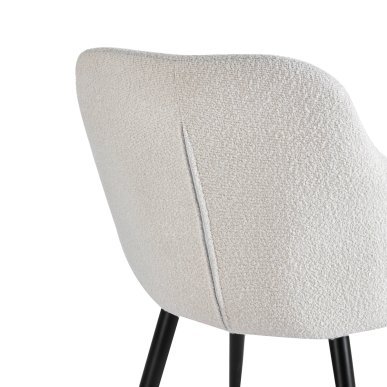 Comfortabele stoel 4Rico Intra wit met sherpa bekleding voor kapsalon, receptie, wachtruimte, kantoor of interieur