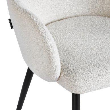 Comfortabele stoel 4Rico Intra wit met sherpa bekleding voor kapsalon, receptie, wachtruimte, kantoor of interieur