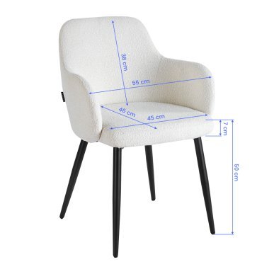 Comfortabele stoel 4Rico Intra wit met sherpa bekleding voor kapsalon, receptie, wachtruimte, kantoor of interieur