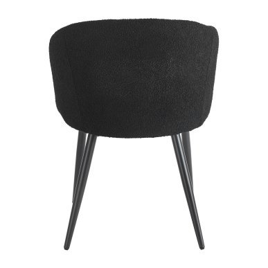Professionele stoel 4Rico Asola zwart met sherpa bekleding, armleuningen en zwarte poten voor salon, receptie en interieur
