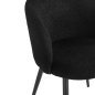 Professionele stoel 4Rico Asola zwart met sherpa bekleding, armleuningen en zwarte poten voor salon, receptie en interieur