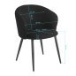 Professionele stoel 4Rico Asola zwart met sherpa bekleding, armleuningen en zwarte poten voor salon, receptie en interieur