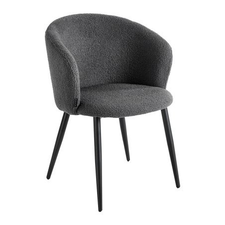 Professionele stoel 4Rico Asola in grijstinten met sherpa bekleding en comfortabele zit voor salon, receptie, kantoor en thuis