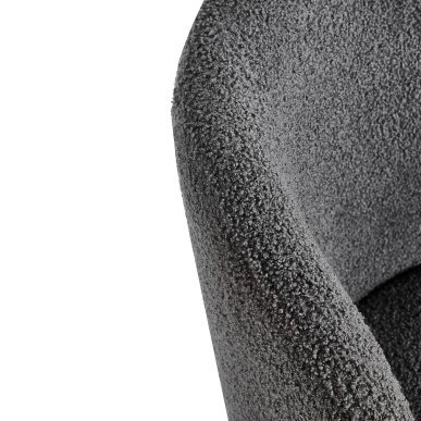 Professionele stoel 4Rico Asola in grijstinten met sherpa bekleding en comfortabele zit voor salon, receptie, kantoor en thuis