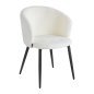 Witte stoel 4Rico Asola met sherpa bekleding voor schoonheidssalon, receptie, wachtruimte, kantoor en modern interieur