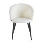 Witte stoel 4Rico Asola met sherpa bekleding voor schoonheidssalon, receptie, wachtruimte, kantoor en modern interieur