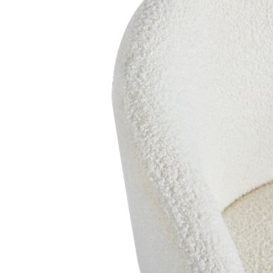 Witte stoel 4Rico Asola met sherpa bekleding voor schoonheidssalon, receptie, wachtruimte, kantoor en modern interieur