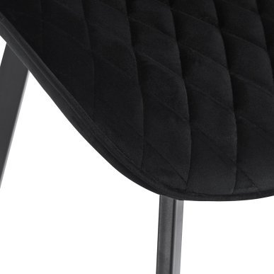 Professionele stoel 4Rico Vetro zwart met velours bekleding, rugsteun en decoratieve stiksels voor salon en receptie