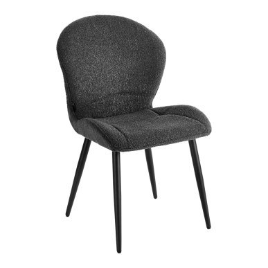 Professionele stoel 4Rico Lucente zwart met sherpa bekleding en geprofileerde rugleuning voor salon, receptie en interieur
