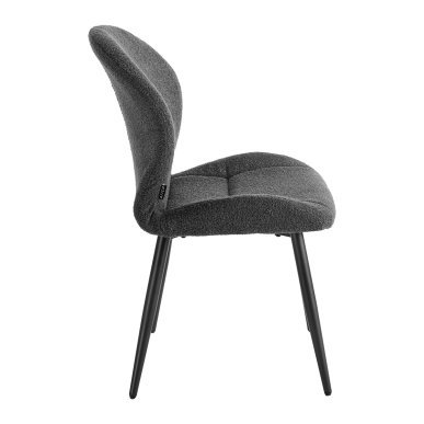 Professionele stoel 4Rico Lucente zwart met sherpa bekleding en geprofileerde rugleuning voor salon, receptie en interieur