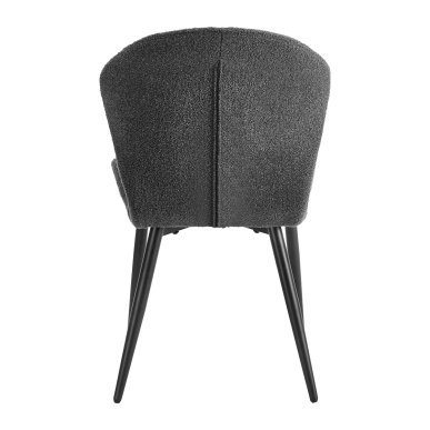 Professionele stoel 4Rico Lucente zwart met sherpa bekleding en geprofileerde rugleuning voor salon, receptie en interieur