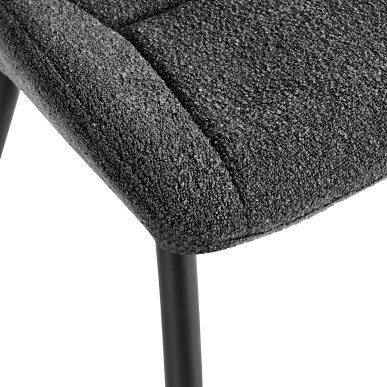 Professionele stoel 4Rico Lucente zwart met sherpa bekleding en geprofileerde rugleuning voor salon, receptie en interieur