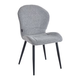 Professionele stoel 4Rico Lucente grijs met sherpa bekleding en geprofileerde rugleuning voor salon, receptie en interieur