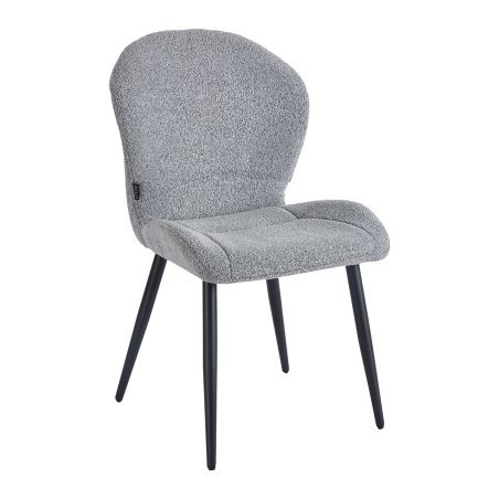 Professionele stoel 4Rico Lucente grijs met sherpa bekleding en geprofileerde rugleuning voor salon, receptie en interieur