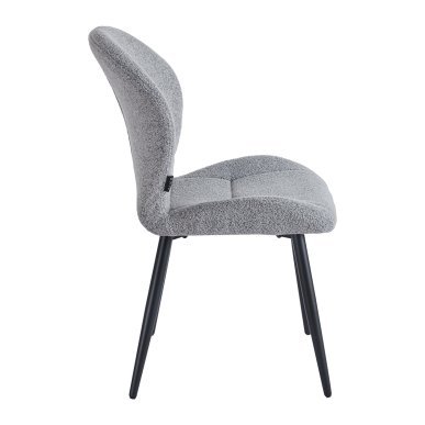 Professionele stoel 4Rico Lucente grijs met sherpa bekleding en geprofileerde rugleuning voor salon, receptie en interieur