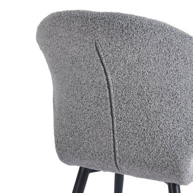 Professionele stoel 4Rico Lucente grijs met sherpa bekleding en geprofileerde rugleuning voor salon, receptie en interieur