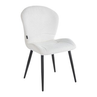 Moderne witte stoel 4Rico Lucente met sherpa bekleding voor salon, ontvangst, wachtruimte, kantoor en stijlvol interieur