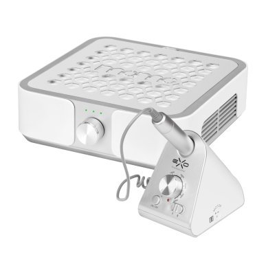 Professionele stofafzuiger en nagelfrees set MOMO P30 60W wit + EXO Silent SX7 48W voor manicure en pedicure