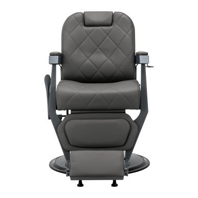 Barberstoel Gabbiano Bruno grafietkleurig met grijze basis, verstelbaar voor professioneel scheren en baardverzorging