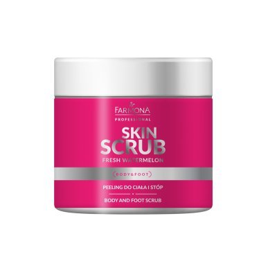 Lichaams- en voetscrub Farmona Skin Scrub Fresh Watermelon 500 g voor droge huid, gladheid en intensieve verzorging