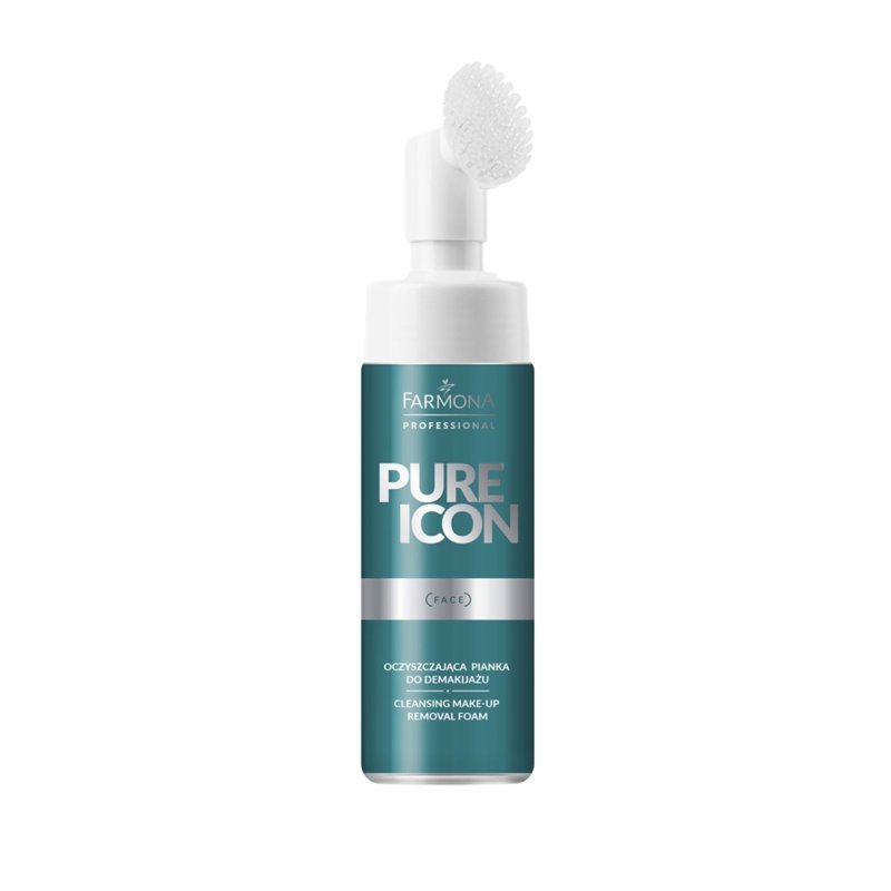 Reinigingsschuim voor make-up Farmona Pure Icon 150 ml met siliconenborstel voor een schone, gehydrateerde huid