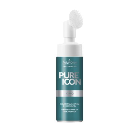 Reinigingsschuim voor make-up Farmona Pure Icon 150 ml met siliconenborstel voor een schone, gehydrateerde huid