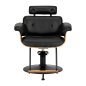 Hairdressing chair Gabbiano Florencja in black and walnut with a black base