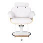 Hairdressing chair Gabbiano Florencja in white with a white base