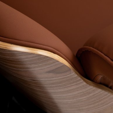 Professionele kapperswasunit Gabbiano Florencja bruin met verstelbare keramische wasbak voor comfortabel salonwerk