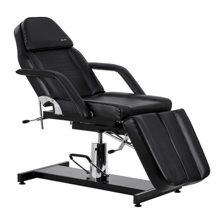 Hydraulische pedicurestoel Sillon 210 zwart met schommelfunctie en gedeelde voetsteun voor salon en podotherapie