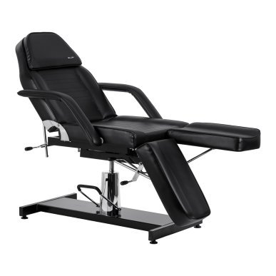 Hydraulische pedicurestoel Sillon 210 zwart met schommelfunctie en gedeelde voetsteun voor salon en podotherapie
