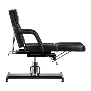 Hydraulische pedicurestoel Sillon 210 zwart met schommelfunctie en gedeelde voetsteun voor salon en podotherapie