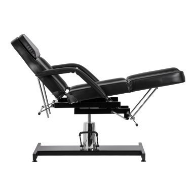 Hydraulische pedicurestoel Sillon 210 zwart met schommelfunctie en gedeelde voetsteun voor salon en podotherapie