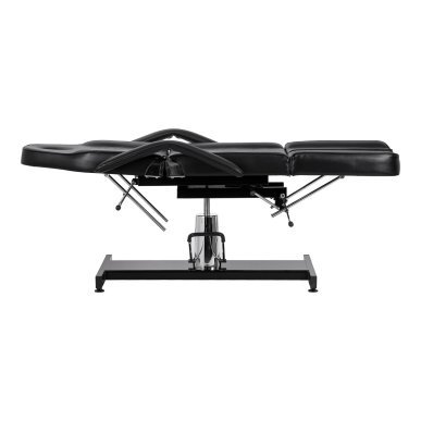 Hydraulische pedicurestoel Sillon 210 zwart met schommelfunctie en gedeelde voetsteun voor salon en podotherapie