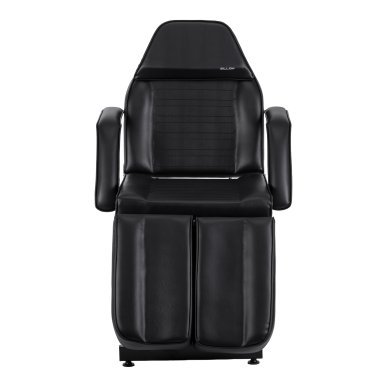 Hydraulische pedicurestoel Sillon 210 zwart met schommelfunctie en gedeelde voetsteun voor salon en podotherapie