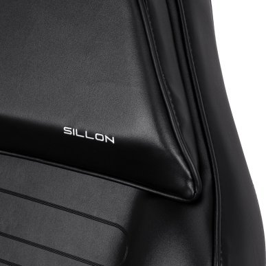 Hydraulische pedicurestoel Sillon 210 zwart met schommelfunctie en gedeelde voetsteun voor salon en podotherapie