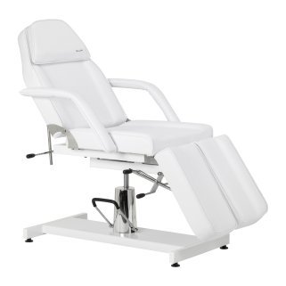 Hydraulic pedicure beauty chair Sillon 210 with rocking function and split footrest white