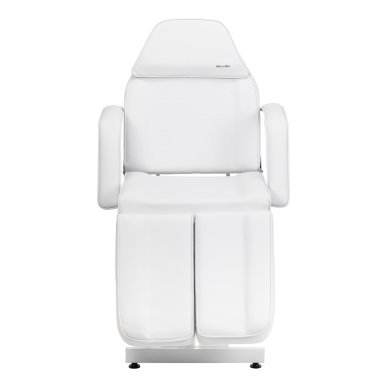 Hydraulische pedicurestoel Sillon 210 wit met schommelfunctie en gedeelde voetsteun voor salon en podotherapie